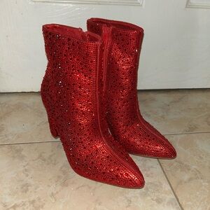 Red sparkly boots